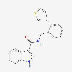 molecular formula C20H16N2OS B2946108 N-(2-(thiophen-3-yl)benzyl)-1H-indole-3-carboxamide CAS No. 1797350-40-3