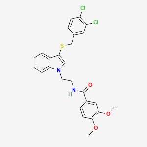 N-[2-[3-[(3,4-dichlorophenyl)methylsulfanyl]indol-1-yl]ethyl]-3,4-dimethoxybenzamide