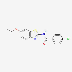 molecular formula C16H13ClN2O2S B2946115 4-chloro-N-(6-ethoxy-1,3-benzothiazol-2-yl)benzamide CAS No. 295361-93-2