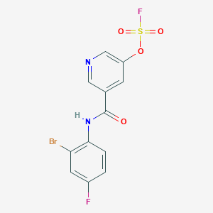 molecular formula C12H7BrF2N2O4S B2946117 3-[(2-Bromo-4-fluorophenyl)carbamoyl]-5-fluorosulfonyloxypyridine CAS No. 2411300-22-4