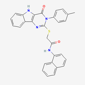 2-{[3-(4-methylphenyl)-4-oxo-3H,4H,5H-pyrimido[5,4-b]indol-2-yl]sulfanyl}-N-(naphthalen-1-yl)acetamide