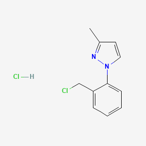 molecular formula C11H12Cl2N2 B2946119 1-[2-(Chloromethyl)phenyl]-3-methylpyrazole;hydrochloride CAS No. 2228338-56-3
