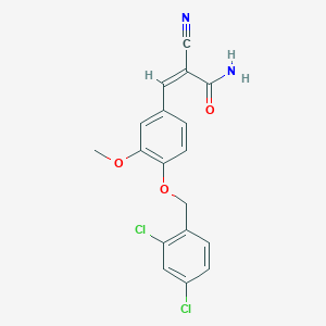(Z)-2-cyano-3-[4-[(2,4-dichlorophenyl)methoxy]-3-methoxyphenyl]prop-2-enamide
