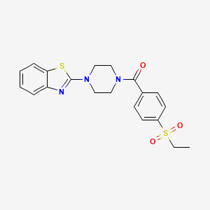 molecular formula C20H21N3O3S2 B2946122 (4-(Benzo[d]thiazol-2-yl)piperazin-1-yl)(4-(ethylsulfonyl)phenyl)methanone CAS No. 886937-77-5