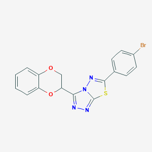molecular formula C17H11BrN4O2S B294613 6-(4-Bromophenyl)-3-(2,3-dihydro-1,4-benzodioxin-2-yl)[1,2,4]triazolo[3,4-b][1,3,4]thiadiazole 