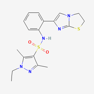 N-(2-(2,3-dihydroimidazo[2,1-b]thiazol-6-yl)phenyl)-1-ethyl-3,5-dimethyl-1H-pyrazole-4-sulfonamide