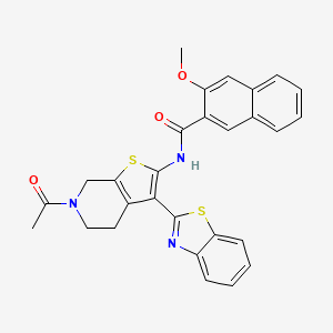 N-(6-acetyl-3-(benzo[d]thiazol-2-yl)-4,5,6,7-tetrahydrothieno[2,3-c]pyridin-2-yl)-3-methoxy-2-naphthamide