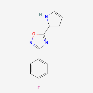 molecular formula C12H8FN3O B2946145 3-(4-fluorophenyl)-5-(1H-pyrrol-2-yl)-1,2,4-oxadiazole CAS No. 1239752-54-5