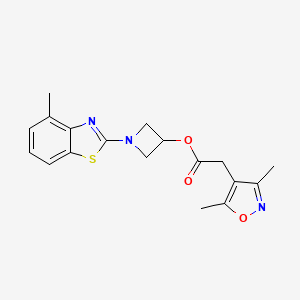 1-(4-Methylbenzo[d]thiazol-2-yl)azetidin-3-yl 2-(3,5-dimethylisoxazol-4-yl)acetate