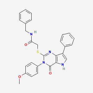 N-benzyl-2-((3-(4-methoxyphenyl)-4-oxo-7-phenyl-4,5-dihydro-3H-pyrrolo[3,2-d]pyrimidin-2-yl)thio)acetamide