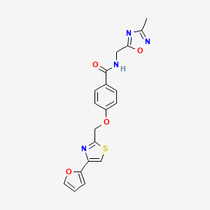 4-((4-(furan-2-yl)thiazol-2-yl)methoxy)-N-((3-methyl-1,2,4-oxadiazol-5-yl)methyl)benzamide