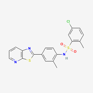 5-chloro-2-methyl-N-(2-methyl-4-(thiazolo[5,4-b]pyridin-2-yl)phenyl)benzenesulfonamide