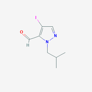 molecular formula C8H11IN2O B2946155 4-Iodo-1-isobutyl-1H-pyrazole-5-carbaldehyde CAS No. 2054953-59-0