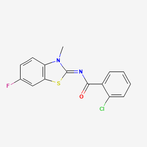(E)-2-chloro-N-(6-fluoro-3-methylbenzo[d]thiazol-2(3H)-ylidene)benzamide