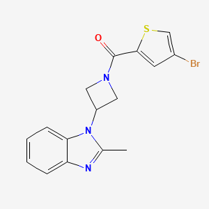 molecular formula C16H14BrN3OS B2946165 (4-Bromothiophen-2-yl)-[3-(2-methylbenzimidazol-1-yl)azetidin-1-yl]methanone CAS No. 2380184-60-9