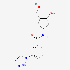 N-(3-hydroxy-4-(hydroxymethyl)cyclopentyl)-3-(1H-tetrazol-1-yl)benzamide