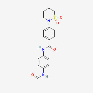 N-(4-acetamidophenyl)-4-(1,1-dioxothiazinan-2-yl)benzamide
