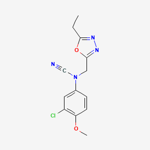 molecular formula C13H13ClN4O2 B2946185 3-chloro-N-cyano-N-[(5-ethyl-1,3,4-oxadiazol-2-yl)methyl]-4-methoxyaniline CAS No. 1797316-83-6