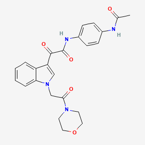 molecular formula C24H24N4O5 B2946188 N-(4-乙酰氨基苯基)-2-(1-(2-吗啉-2-氧代乙基)-1H-吲哚-3-基)-2-氧代乙酰胺 CAS No. 872857-64-2