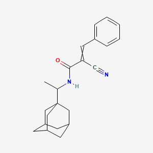 molecular formula C22H26N2O B2946194 N-[1-(adamantan-1-yl)ethyl]-2-cyano-3-phenylprop-2-enamide CAS No. 726144-61-2
