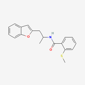 molecular formula C19H19NO2S B2946195 N-(1-(苯并呋喃-2-基)丙-2-基)-2-(甲硫基)苯甲酰胺 CAS No. 2034293-92-8