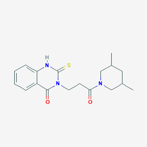 molecular formula C18H23N3O2S B2946198 3-[3-(3,5-dimethylpiperidin-1-yl)-3-oxopropyl]-2-sulfanylidene-1H-quinazolin-4-one CAS No. 451465-92-2