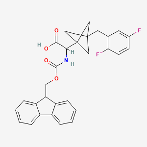 2-[3-[(2,5-Difluorophenyl)methyl]-1-bicyclo[1.1.1]pentanyl]-2-(9H-fluoren-9-ylmethoxycarbonylamino)acetic acid