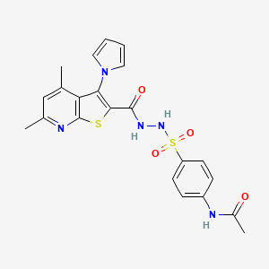 N-{4-[(2-{[4,6-dimethyl-3-(1H-pyrrol-1-yl)thieno[2,3-b]pyridin-2-yl]carbonyl}hydrazino)sulfonyl]phenyl}acetamide