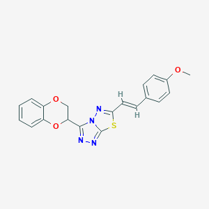 3-(2,3-dihydro-1,4-benzodioxin-2-yl)-6-[(E)-2-(4-methoxyphenyl)ethenyl][1,2,4]triazolo[3,4-b][1,3,4]thiadiazole