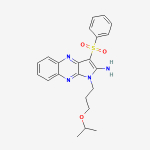 molecular formula C22H24N4O3S B2946217 1-(3-isopropoxypropyl)-3-(phenylsulfonyl)-1H-pyrrolo[2,3-b]quinoxalin-2-amine CAS No. 845807-03-6