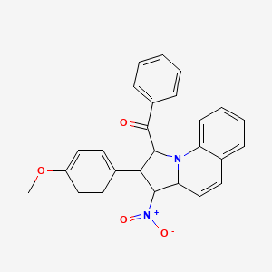 molecular formula C26H22N2O4 B2946226 1-benzoyl-2-(4-methoxyphenyl)-3-nitro-1H,2H,3H,3aH-pyrrolo[1,2-a]quinoline CAS No. 1212409-42-1