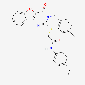 N-(4-ethylphenyl)-2-((3-(4-methylbenzyl)-4-oxo-3,4-dihydrobenzofuro[3,2-d]pyrimidin-2-yl)thio)acetamide