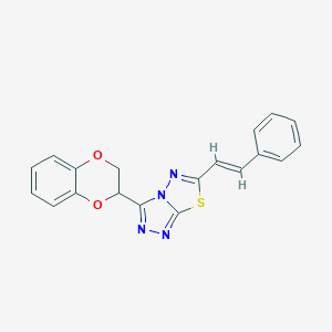 molecular formula C19H14N4O2S B294623 3-(2,3-Dihydro-1,4-benzodioxin-2-yl)-6-(2-phenylvinyl)[1,2,4]triazolo[3,4-b][1,3,4]thiadiazole 