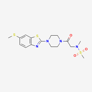 N-methyl-N-(2-(4-(6-(methylthio)benzo[d]thiazol-2-yl)piperazin-1-yl)-2-oxoethyl)methanesulfonamide