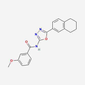 3-methoxy-N-[5-(5,6,7,8-tetrahydronaphthalen-2-yl)-1,3,4-oxadiazol-2-yl]benzamide