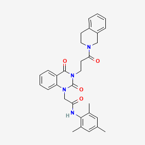 2-(3-(3-(3,4-dihydroisoquinolin-2(1H)-yl)-3-oxopropyl)-2,4-dioxo-3,4-dihydroquinazolin-1(2H)-yl)-N-mesitylacetamide