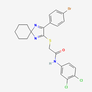 2-((3-(4-bromophenyl)-1,4-diazaspiro[4.5]deca-1,3-dien-2-yl)thio)-N-(3,4-dichlorophenyl)acetamide
