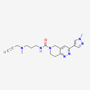 molecular formula C19H25N7O B2946259 N-[3-[Methyl(prop-2-ynyl)amino]propyl]-3-(1-methylpyrazol-4-yl)-7,8-dihydro-5H-pyrido[4,3-c]pyridazine-6-carboxamide CAS No. 2224098-54-6