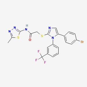 2-((5-(4-bromophenyl)-1-(3-(trifluoromethyl)phenyl)-1H-imidazol-2-yl)thio)-N-(5-methyl-1,3,4-thiadiazol-2-yl)acetamide