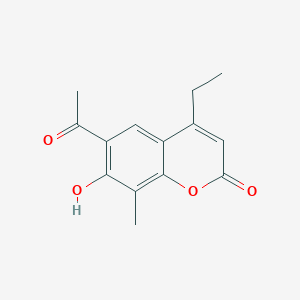 molecular formula C14H14O4 B2946263 6-acetyl-4-ethyl-7-hydroxy-8-methyl-2H-chromen-2-one CAS No. 951988-89-9