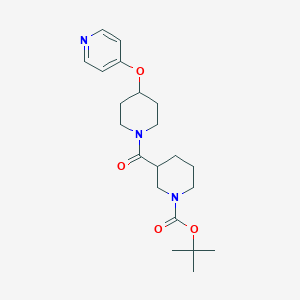 molecular formula C21H31N3O4 B2946266 Tert-butyl 3-(4-(pyridin-4-yloxy)piperidine-1-carbonyl)piperidine-1-carboxylate CAS No. 2034429-57-5