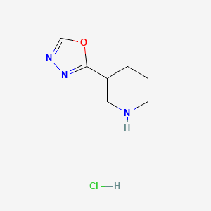molecular formula C7H12ClN3O B2946270 3-(1,3,4-Oxadiazol-2-yl)piperidine hydrochloride CAS No. 1082574-86-4; 1707376-93-9