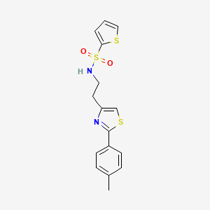 molecular formula C16H16N2O2S3 B2946274 N-(2-(2-(对甲苯基)噻唑-4-基)乙基)噻吩-2-磺酰胺 CAS No. 896603-87-5
