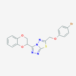 molecular formula C18H13BrN4O3S B294628 6-[(4-Bromophenoxy)methyl]-3-(2,3-dihydro-1,4-benzodioxin-2-yl)[1,2,4]triazolo[3,4-b][1,3,4]thiadiazole 