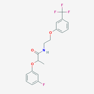 molecular formula C18H17F4NO3 B2946280 2-(3-fluorophenoxy)-N-(2-(3-(trifluoromethyl)phenoxy)ethyl)propanamide CAS No. 1105211-60-6