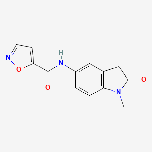 molecular formula C13H11N3O3 B2946282 N-(1-甲基-2-氧代吲哚啉-5-基)异噁唑-5-甲酰胺 CAS No. 1210412-86-4
