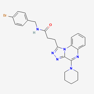 molecular formula C24H25BrN6O B2946289 N-(4-bromobenzyl)-3-(4-(piperidin-1-yl)-[1,2,4]triazolo[4,3-a]quinoxalin-1-yl)propanamide CAS No. 1185064-49-6