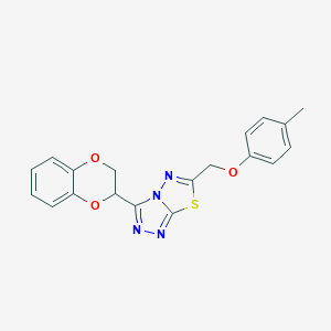 molecular formula C19H16N4O3S B294629 3-(2,3-Dihydro-1,4-benzodioxin-2-yl)-6-[(4-methylphenoxy)methyl][1,2,4]triazolo[3,4-b][1,3,4]thiadiazole 