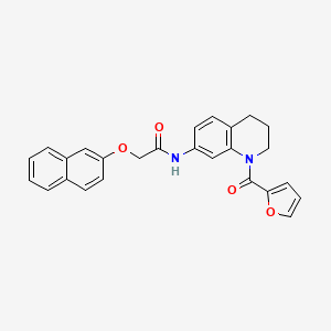 molecular formula C26H22N2O4 B2946297 N-(1-(furan-2-carbonyl)-1,2,3,4-tetrahydroquinolin-7-yl)-2-(naphthalen-2-yloxy)acetamide CAS No. 941950-12-5