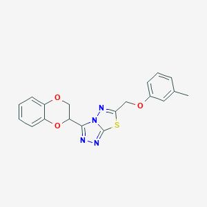 3-(2,3-Dihydro-1,4-benzodioxin-2-yl)-6-[(3-methylphenoxy)methyl][1,2,4]triazolo[3,4-b][1,3,4]thiadiazole